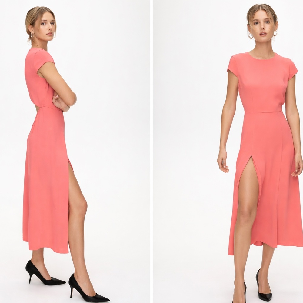 SOLD - Aritzia Babaton Hamilton Midi/Maxi Dress in Coral